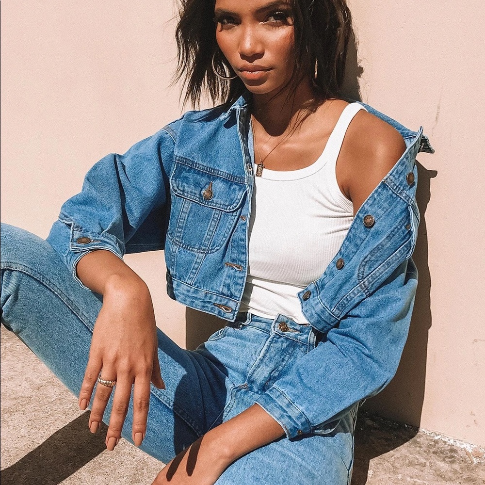Princess Polly cropped jean jacket